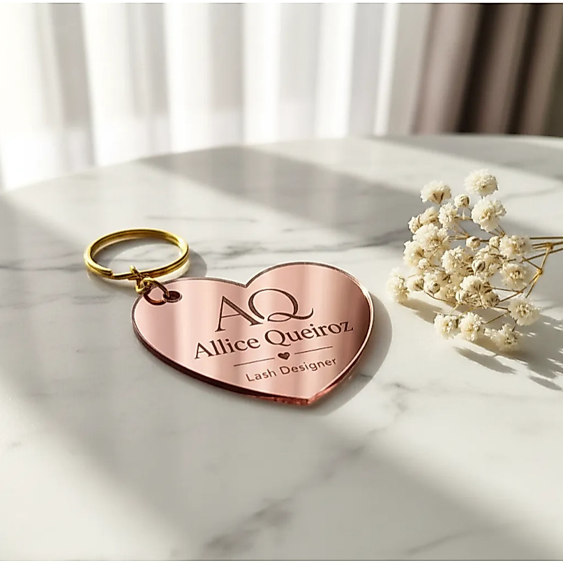 Kit 30 Chaveiros em Acrilico espelhado Personalizados  para Brinde Mimo Lembrancinha