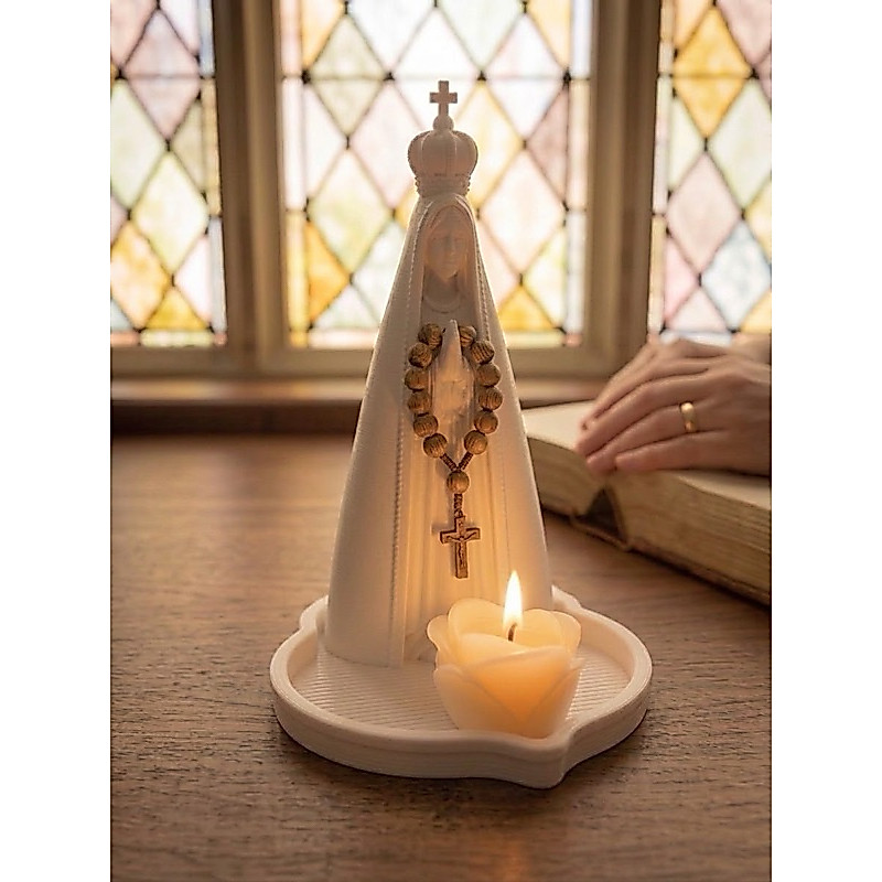 Imagem Nossa Senhora Aparecida Porta-vela e terço
