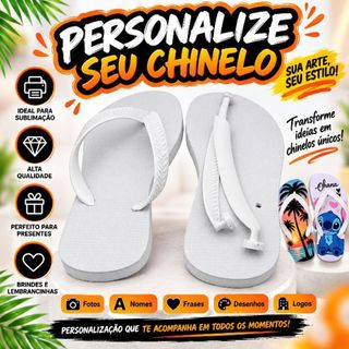 Chinelo Branco Personalizado Sublimação – Chinelo para Personalizar – Brinde Personalizado