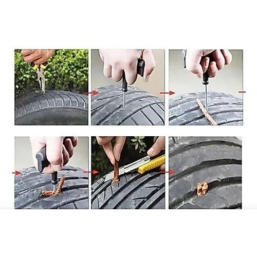 Kit Reparo Conserto Furo Pneu sem Câmara Premium com Cilindro Co2 Completo para Viagem (14 peças) · foto 2