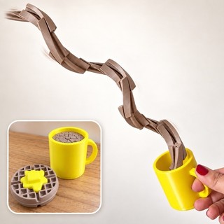 Kit Cafezinho Sensorial com Waffle e Caneca – Brinquedo Articulado Antiestresse em 3D