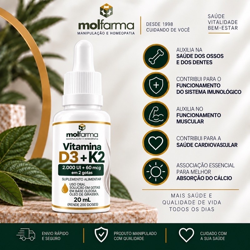Vitamina D3 2.000 UI + K2 MK7 60mcg – 20ml · Gotas