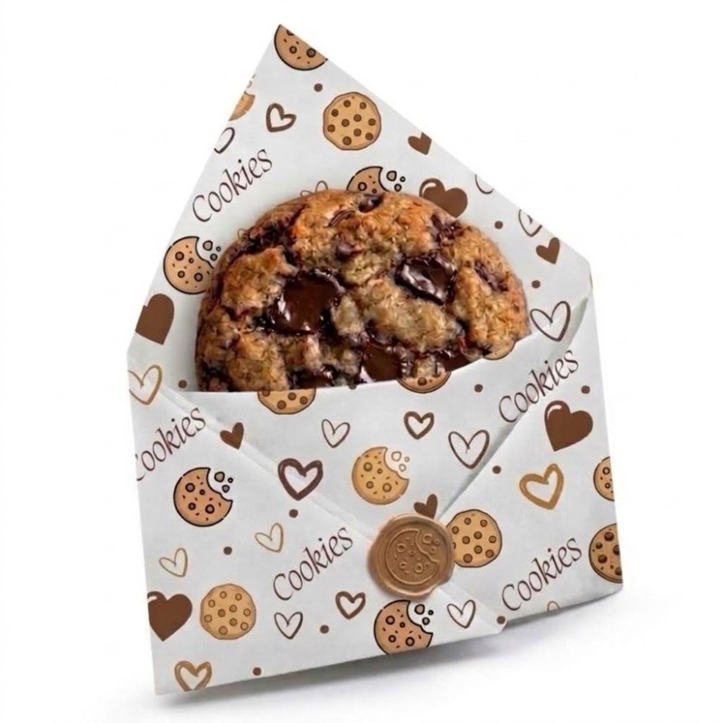 Papel Manteiga Cookie ou Brownie 15x15 cm Barreira Antigordura Proprio para Alimentos