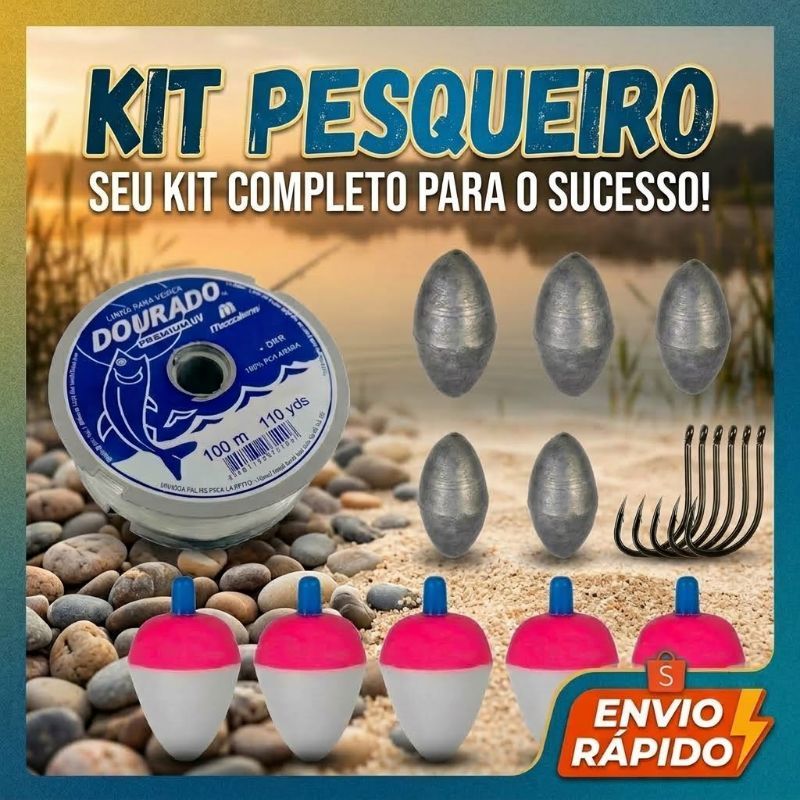 Kit De Pesca Para Tilápia Com Linha Anzol Bóia E Chumbo Para Pesca De Tilápia