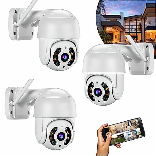 Kit 3 Câmera Externa IP Prova D'água com Infravermelho Alarme Wifi Hd Sensor De Movimento app Yoosee