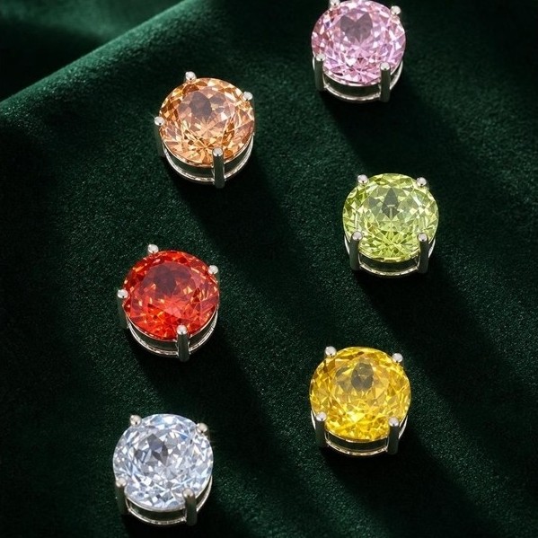 Pingente Rose Cut 10mm em Prata 925 – Variadas Cores