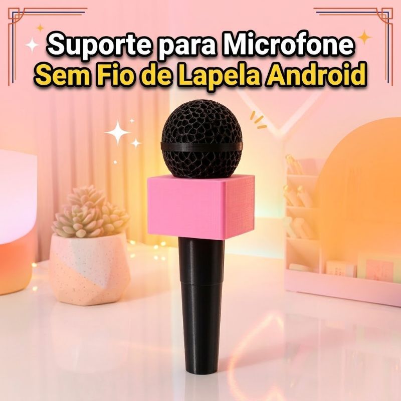 L​ANÇAMENTO! ​Suporte para Microfone Sem Fio de Lapela Tipo C | Estilo Repórter Vlog 3D