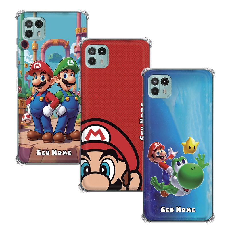 Capinha Personalizada Mario para Motorola Moto G50 5G com nome