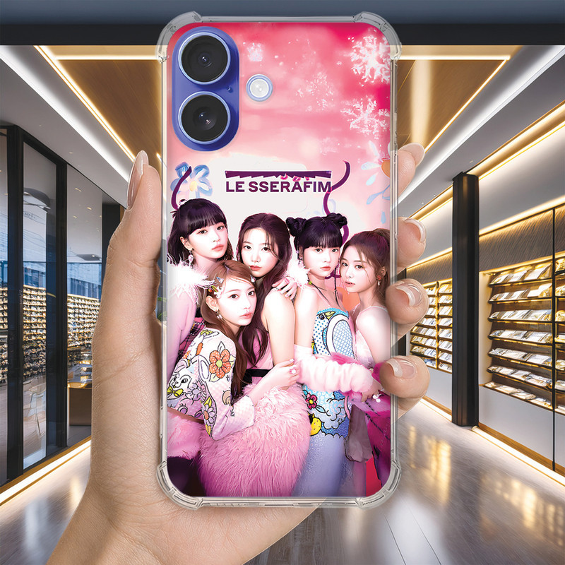 Capa Capinha IPHONE 12 PRO MAX 11 XS XR SE 2020 PLUS Anti-impacto Personalizada kpop SSERAFIM (4202)