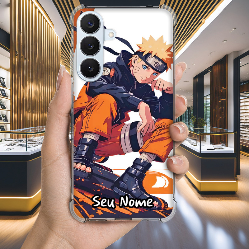 Capa Capinha GALAXY NOTE 20 ULTRA 10 S25 EDGE S24 S23 S22 S21 Anti-impacto Personalizada anime NARUTO nome (3523)