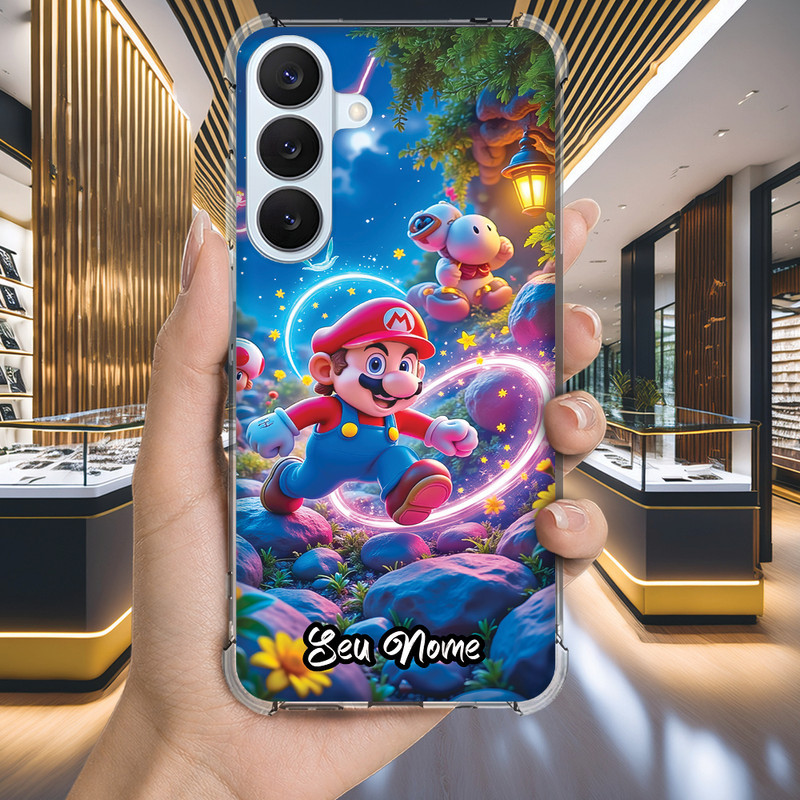 Capa Capinha GALAXY S20 ULTRA S10 S10E LITE 2020 S9 S8 A73 A72 Anti-impacto Personalizada gamer MARIO nome (3570)