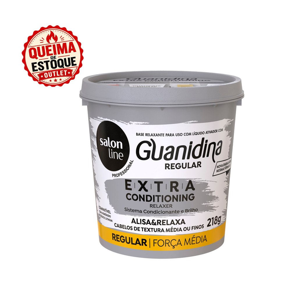 Guanidina Extra Conditioning Regular Alisa e Relaxa Salon Line 218gr