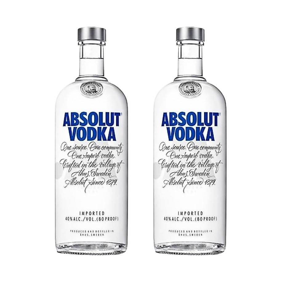 VODKA ABSOLUT NATURAL 1L KIT 2 UNIDADES