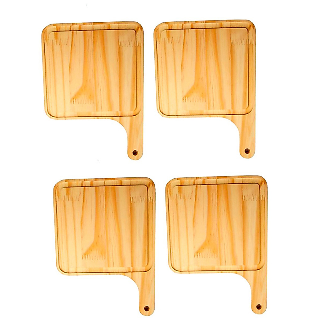 OFERTA DO DIA KIT 4 Tábuas de Madeira Lisa Natural para Hamburguer, Petiscos, Grelhados, Frios