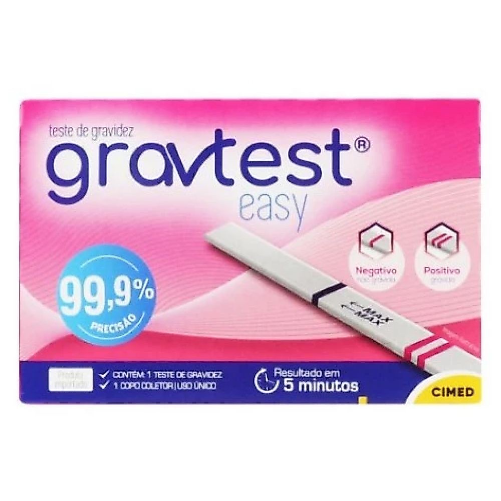 1 Teste de Gravidez Gravtest 99,9% Precisão Original Cimed