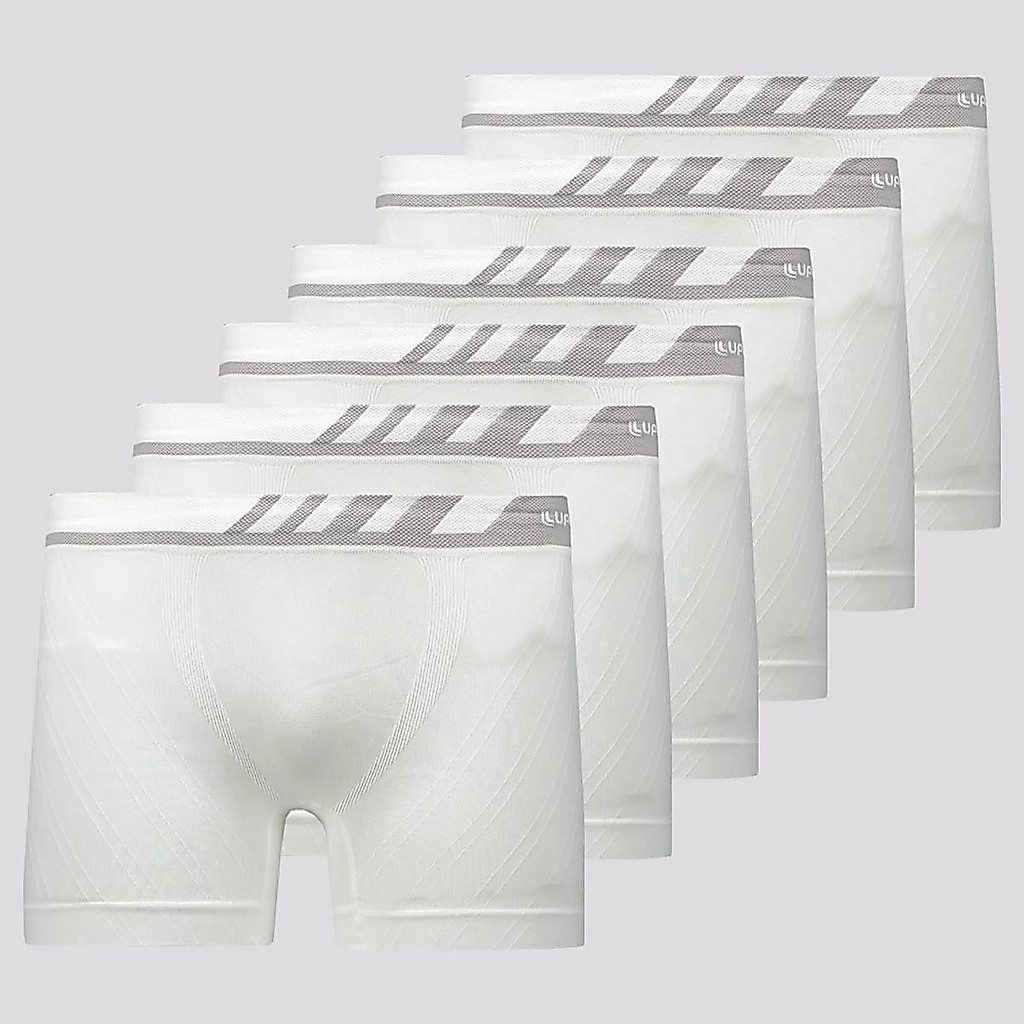 Kit 6 Cuecas Boxer Lupo Microfibra Branca