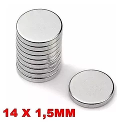Ima De Neodimio Disco 14mm X 1,5mm 10 Pç 14x1,5 Mm 14 X 1,5 - SP