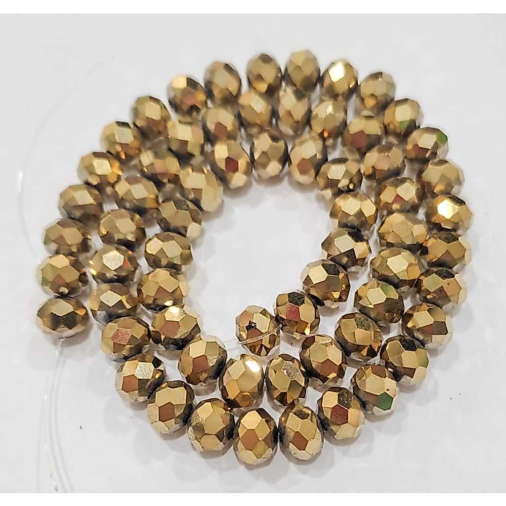 Imagem Fio De Cristal Dourado 6mm 8mm 10mm Com 68 Contas Vidro Para Artesanato Terços Pulseiras Guias Japamala Colar