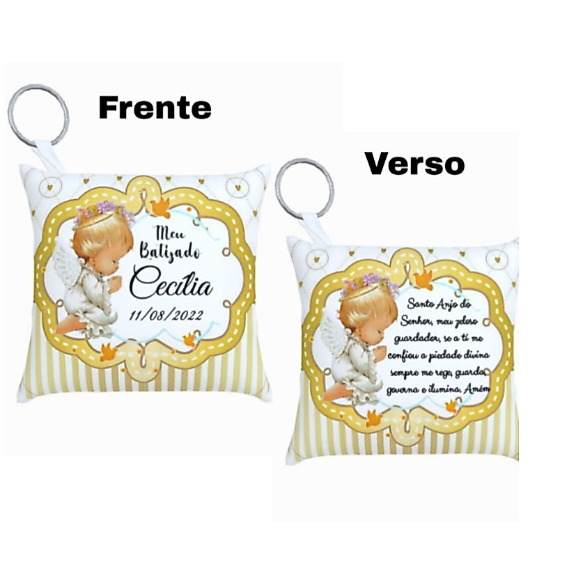 Almochaveiro personalizado para batizado batismo lembrancinha