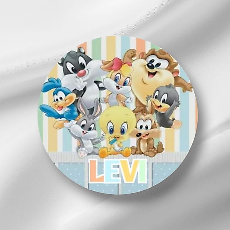 ENVIO RÁPIDO - 45  Adesivos 5x5 Baby Looney Tunes lembrancinha/Decoração Aniversário personalizado