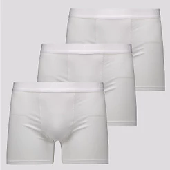 Kit de 3 Cuecas Boxer Lupo Elastic Soft Branca