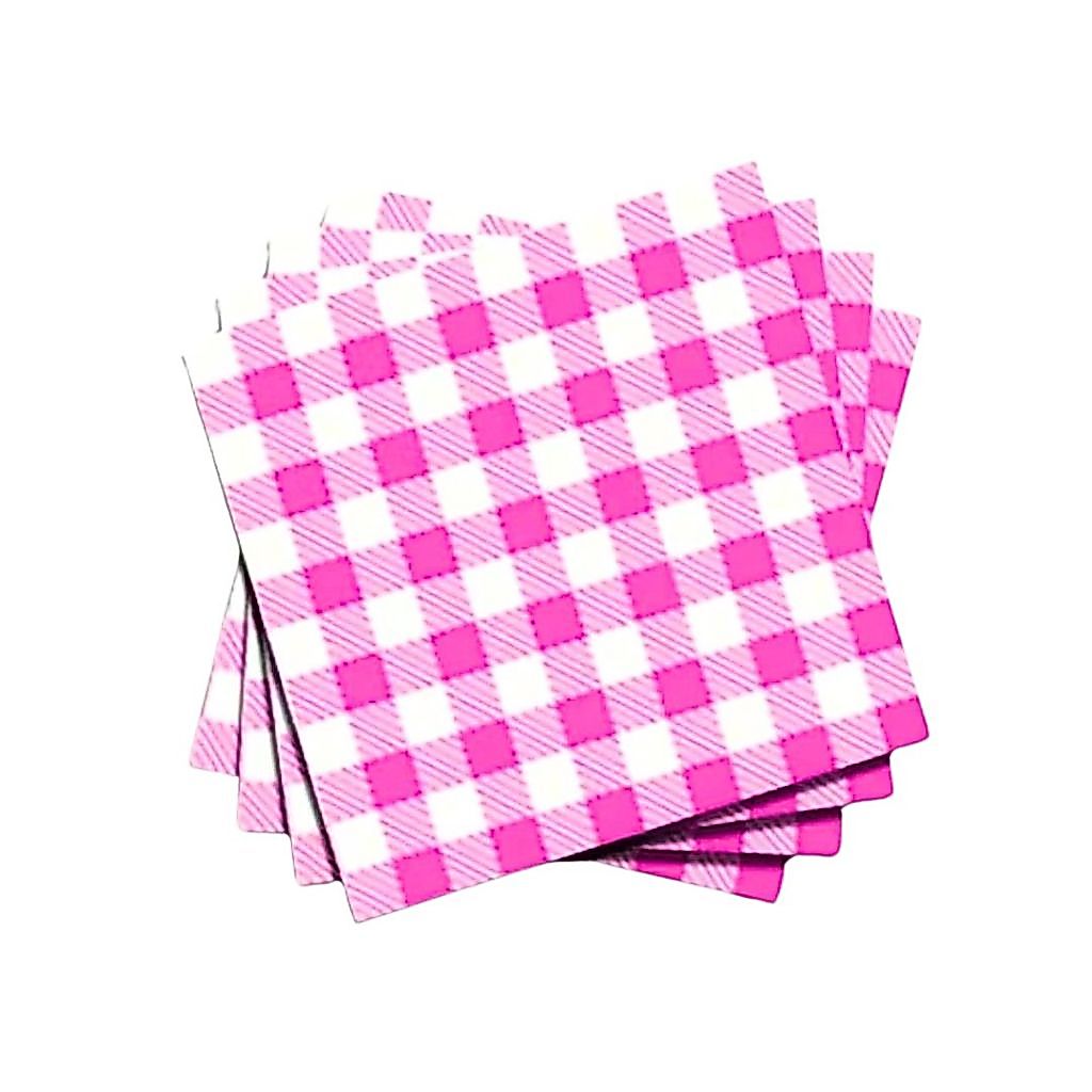 KIT 50 ~ 300 GUARDANAPOS XADREZ ROSA FESTA JUNINA (19,5X22,5 CM) (CHOCO)