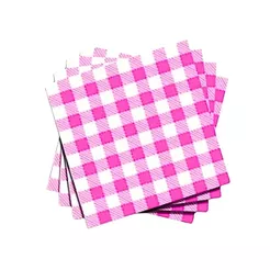 KIT 50 ~ 300 GUARDANAPOS XADREZ ROSA FESTA JUNINA (19,5X22,5 CM) (CHOCO)