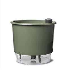 Vaso Autoirrigável N 04 - Grande - Verde Militar - 21 x 19cm - Raiz