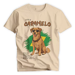 Camiseta Streetwear Vintage Unissex Poliéster Estilo Cachorro Caramelo B1591 100% Algodão Envio Imediato