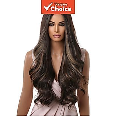 Perucas Sintéticas Da Moda Marrom Destaque Encaracolado Extensões De Cabelo Adesivas Com Fita De 65 Cm