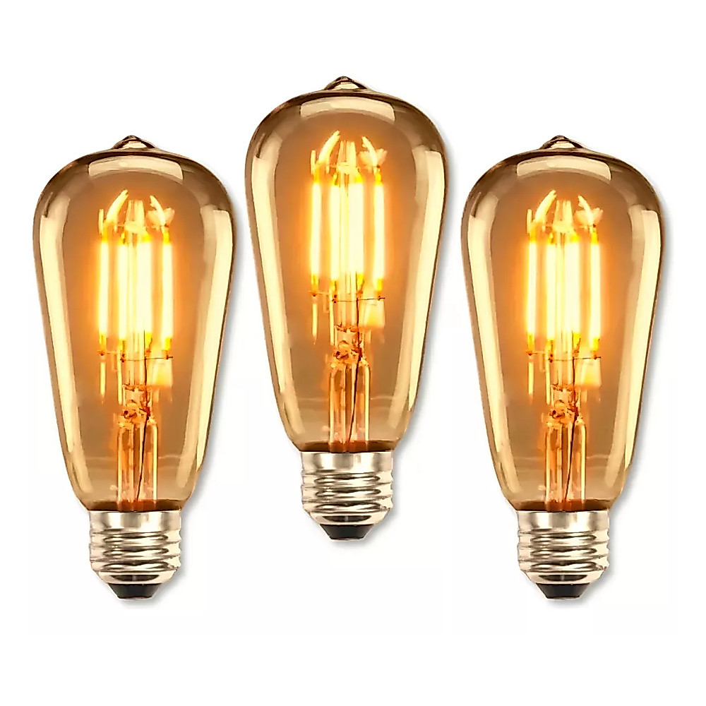 Kit 3 Lâmpada Filamento Led Decorativa Retrô Vintage Âmbar Cor Da Luz Branco-quente 110v/220v