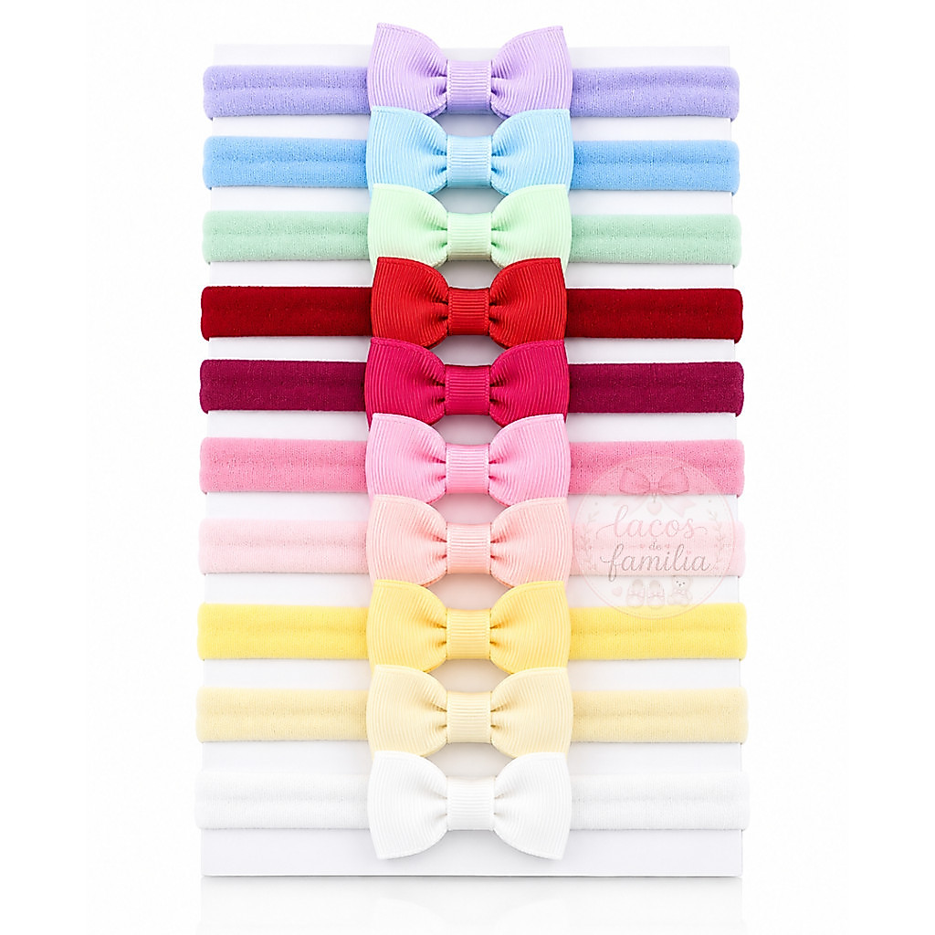Kit 10 Faixinhas - Laços Para Bebê RN Baby Rosa Cabelo Lacinho