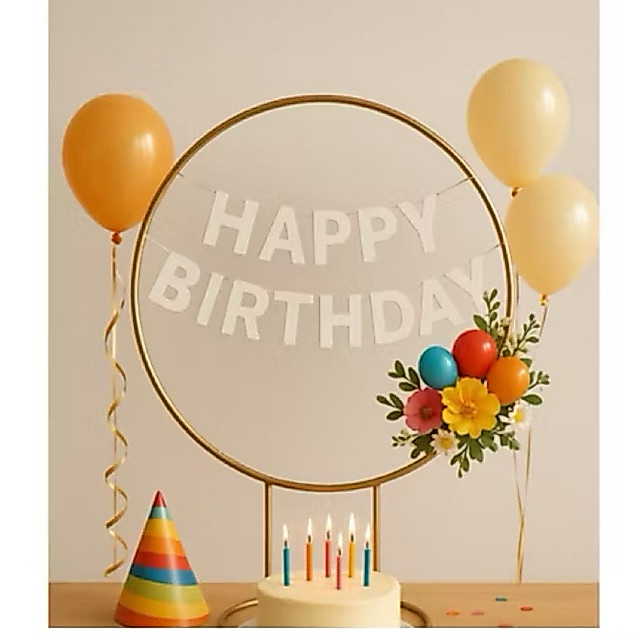 Arco de Mesa Redondo Em Ferro Dourado para Decoração de Mesa 50x50 Decoração aniversários festas
