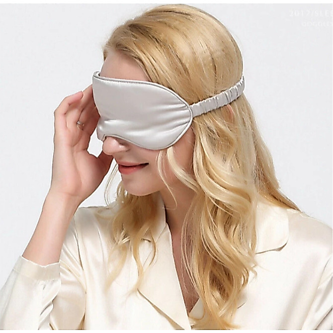 Máscara Tapa Olhos Com Dupla Face De Seda Para Dormir Viajar Confortável Tecido Premium — imagem 2 de 2