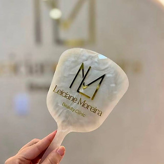 ESPELHO de mão de ACRÍLICO GLOW personalizado para consultorio estudio clínica LASH