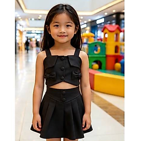 Conjunto Infantil Menina Short e Cropped Feminino - Look Verão Estiloso