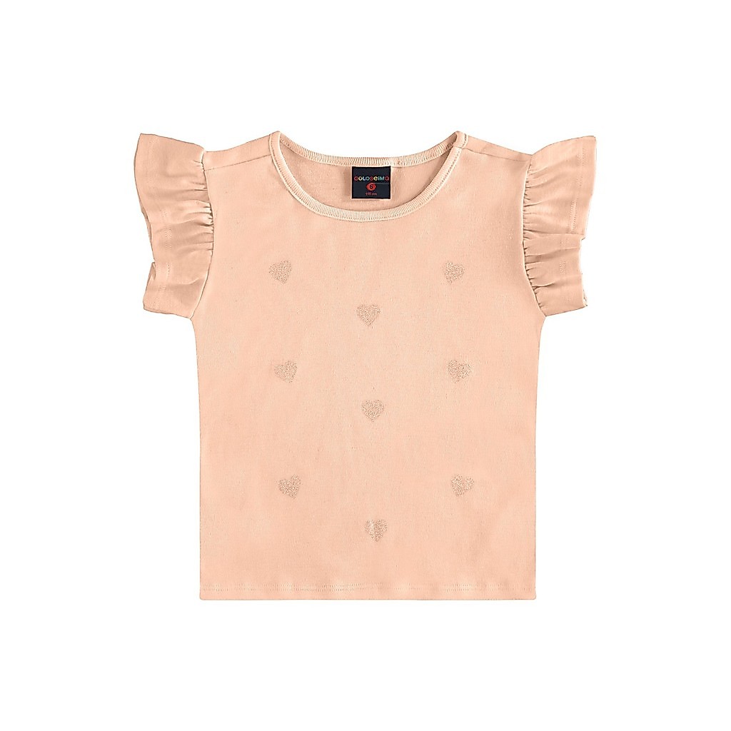 Blusa Infantil de Manga Curta em Ribana Guloseima