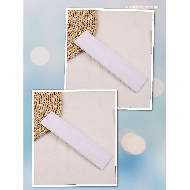 KIT 2 FAIXAS DE CABELO EM TECIDO SUPLEX, ACADEMIA ESPORTE BALLET MAQUIAGEM, NA COR: BRANCA.
