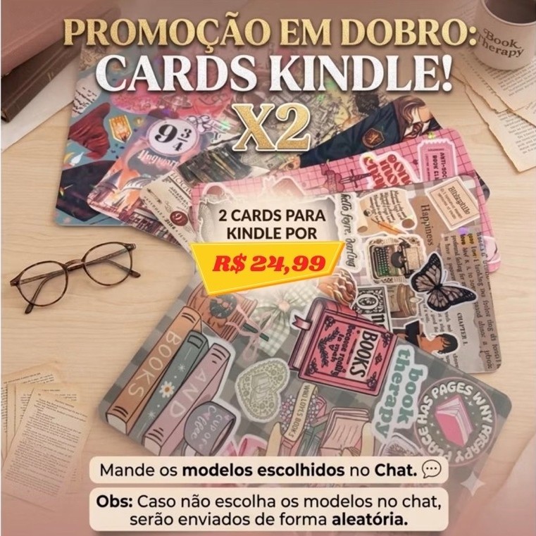 PROMOÇÃO 2 Cards Skin Holográfico Kindle- para capa transparente de Kindle 11ª geração de 6 polegadas 2022/2024