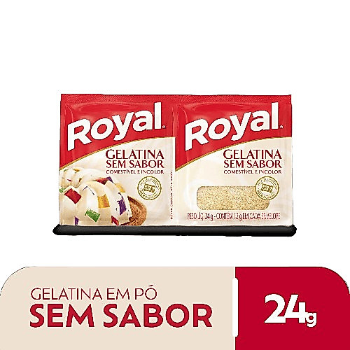 Royal Gelatina em pó sem sabor incolor 24g