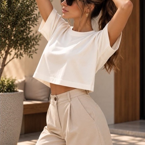 Blusa Feminina Cropped Max Oversized ZR 100% Algodão Malha Suedine | Estiloso, Tendência Moda Blogueira Academia