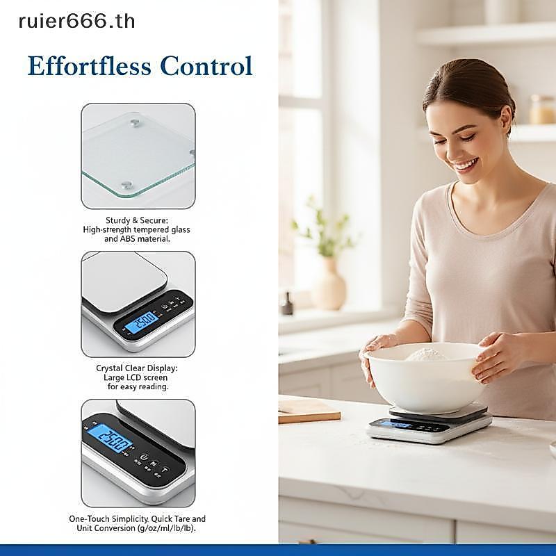 ruier 10kg Balança De Cozinha Cozimento Grama Peso Display LCD Recarregável Mesa Eletrônica Pessoal Saudável Dieta Alime