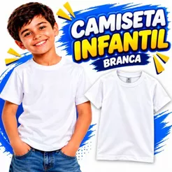 CAMISETA BRANCA INFANTIL MALHA ANTI PILLING