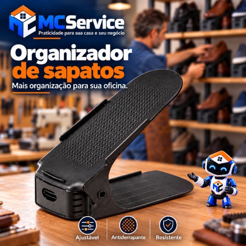 Kit 10 ou 20 Organizador de Sapatos Ajustável Antiderrapante Sapateira Porta Sapato