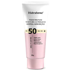 Protetor Solar Facial Hidrabene FPS 50 Toque Seco Efeito Matte Argila e Aloe Vera Ultraleve 50g