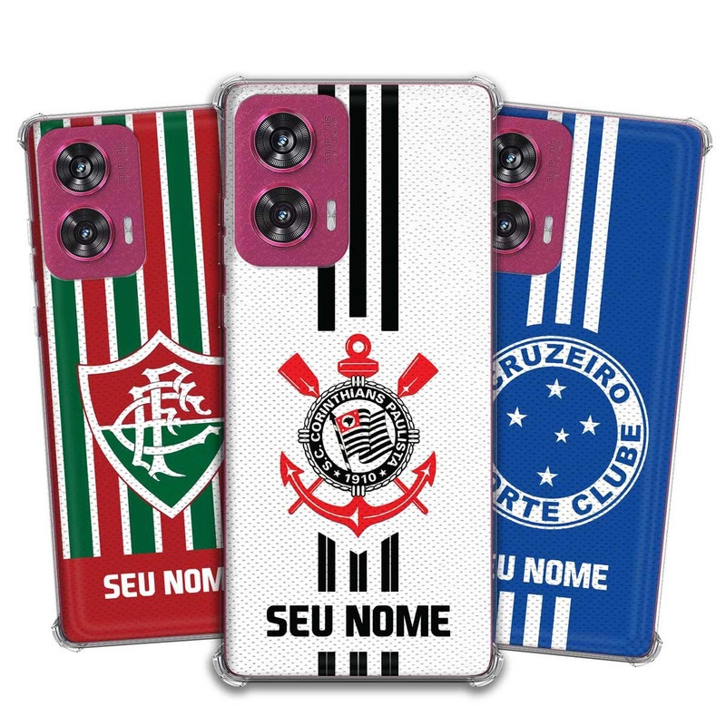 Capa Capinha - Motorola Moto Edge 50 Fusion - Futebol Times do Brasil Personalizada com nome em Oferta na Shopee