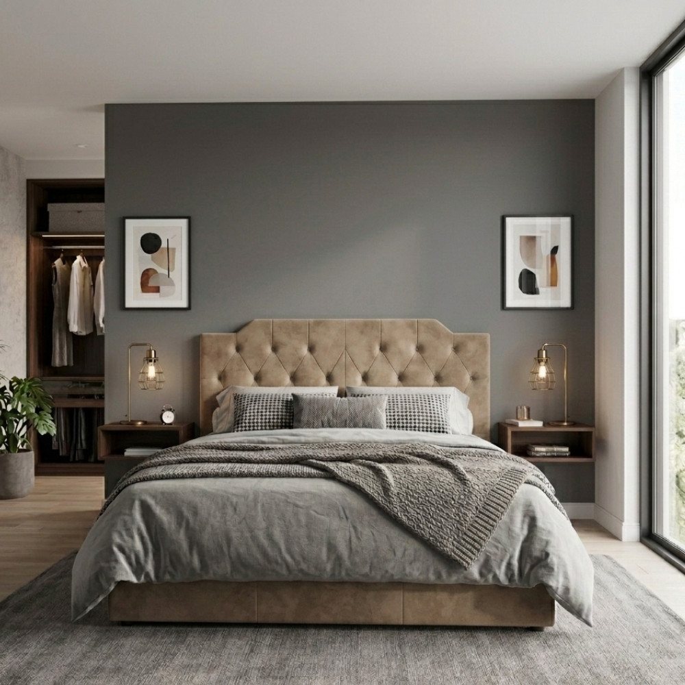 Cabeceira de Cama de Casal Luxo Box Estofada 1,40 CAPITONÊ Suspensa Envio Imediato - Várias Cores