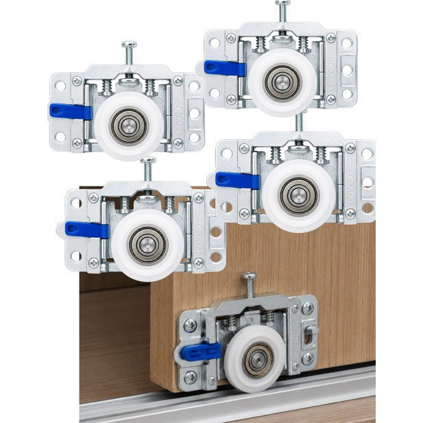4 Roldana Inferior 40mm aço Para Porta De Correr de Guarda Roupa pesada 50kg 4 peças