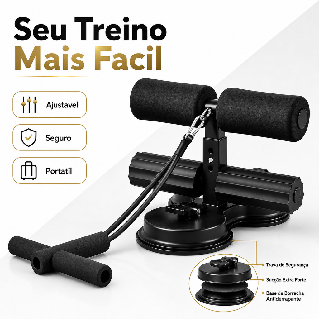 Auxiliar de Exercício Abdominal com Ventosa Treinador Abdominal Antiderrapante Unissex Para Treino em Casa