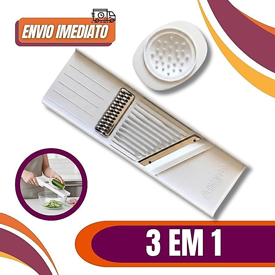 Ralador Cortador E Faotiadr Multiuso Legumes Queijos E Frutas Dupla Face Keita Multiuso 24Cm